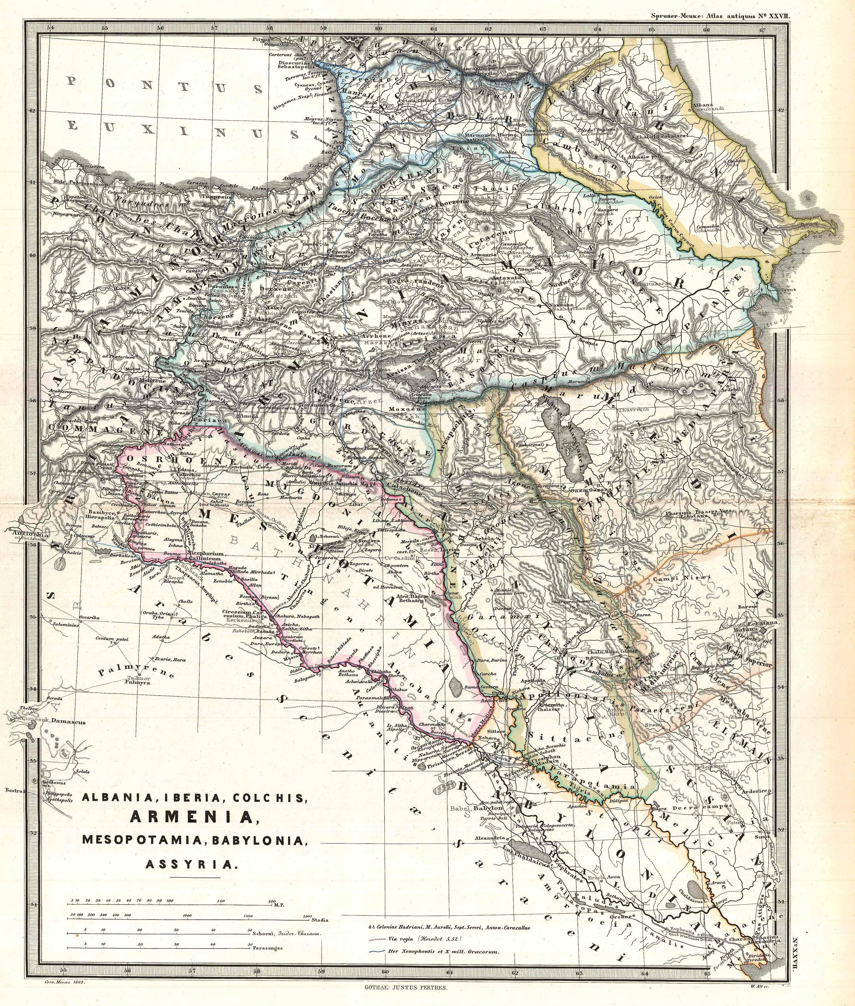 1965 Spruner Map of the Caucasus and Iraq in Antiquity - Geographicus - CaucusesIraq-spruner-1865