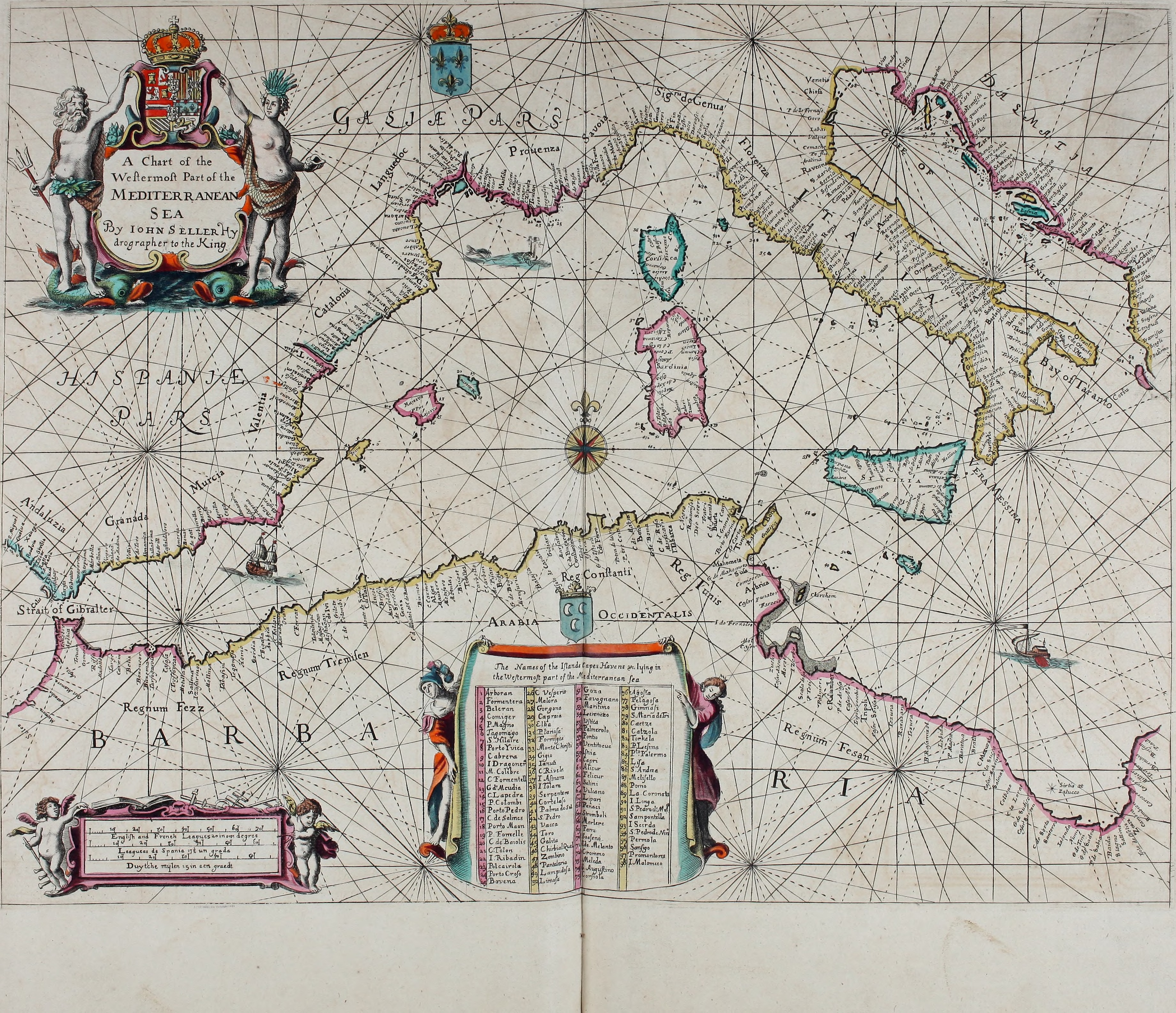 Atlas maritimus, or A book of charts - Describeing the sea coasts capes headlands sands shoals rocks and dangers the bayes roads harbors rivers and ports, in most of the knowne parts of the world. (14566798108)