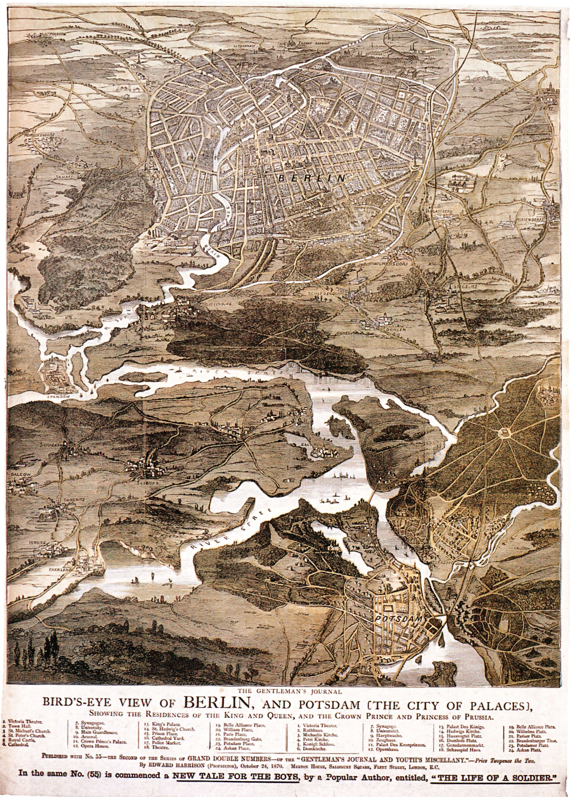 Birds-Eye View of Berlin 1870