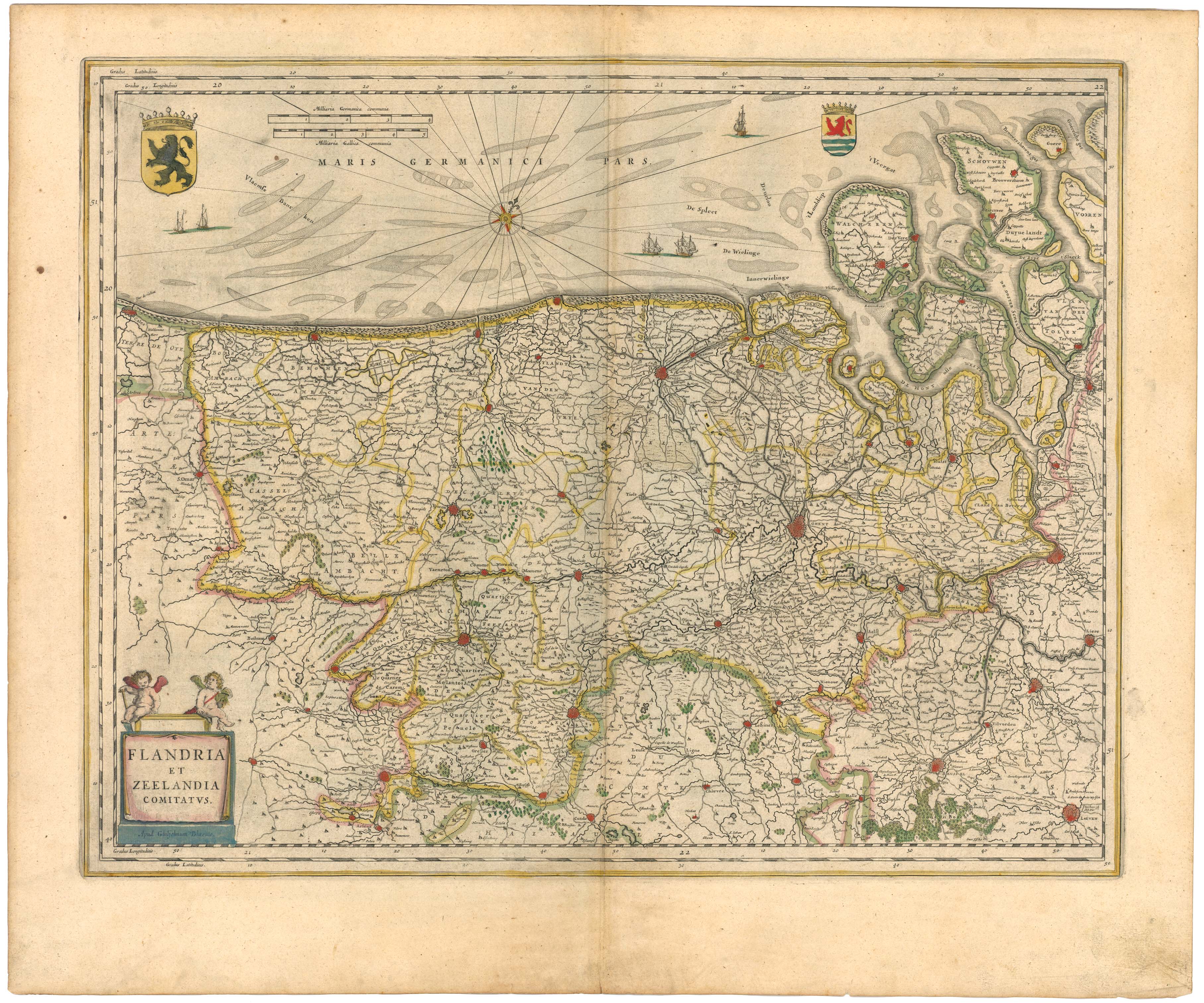Blaeu 1645 - Flandria et Zeelandia Comitatus