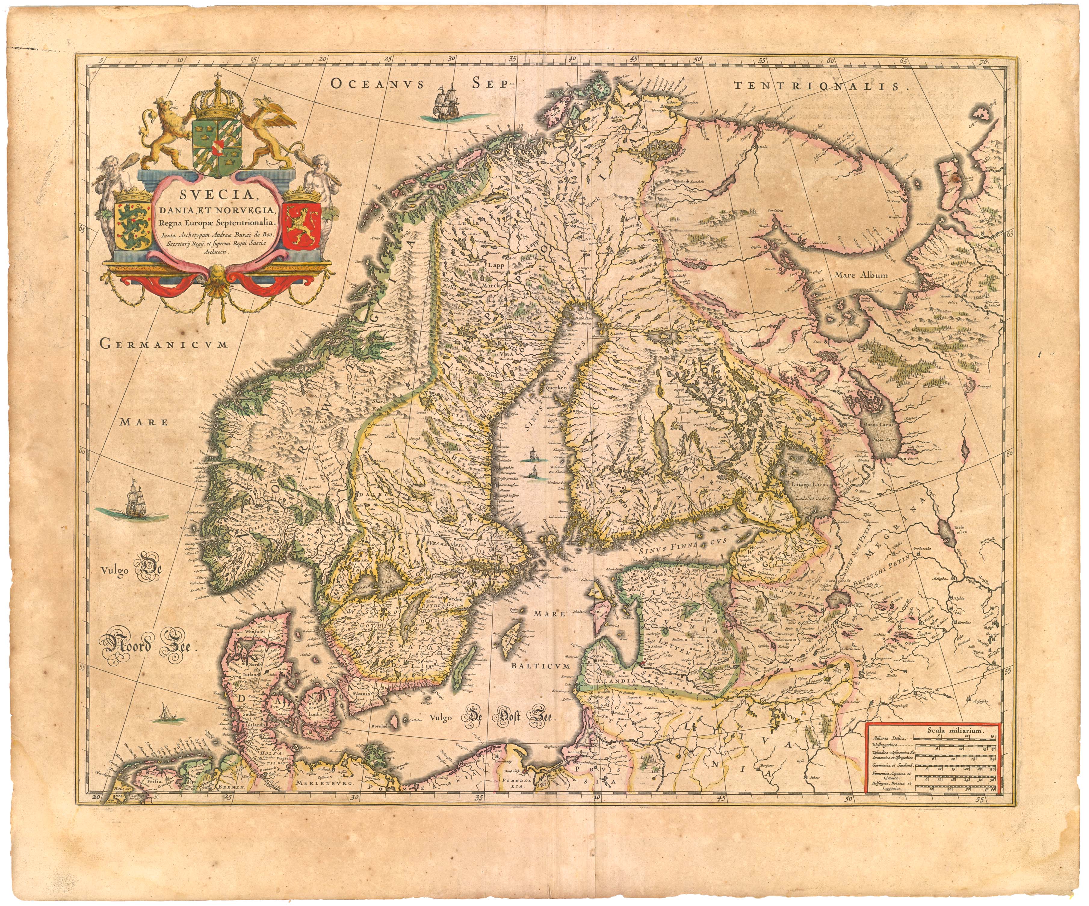 Blaeu 1645 - Suecia Dania et Norvegia regna Europæ septentrionolia