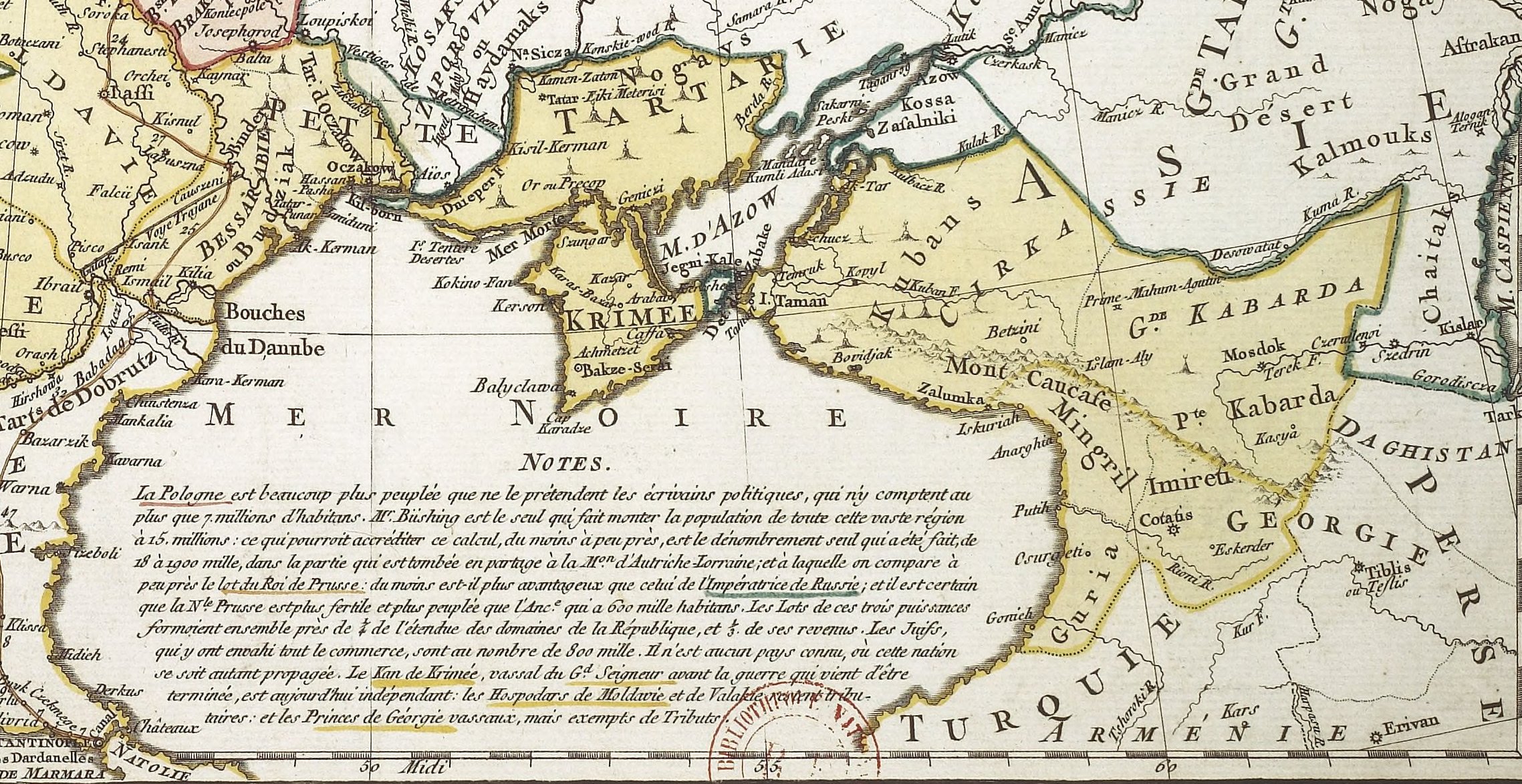 Brion de La Tour. Carte de l'empire Ottoman par la paix entre les russes et les turcs, par un traité entre la M. d'Autriche et le G. seigneur. 1775.A