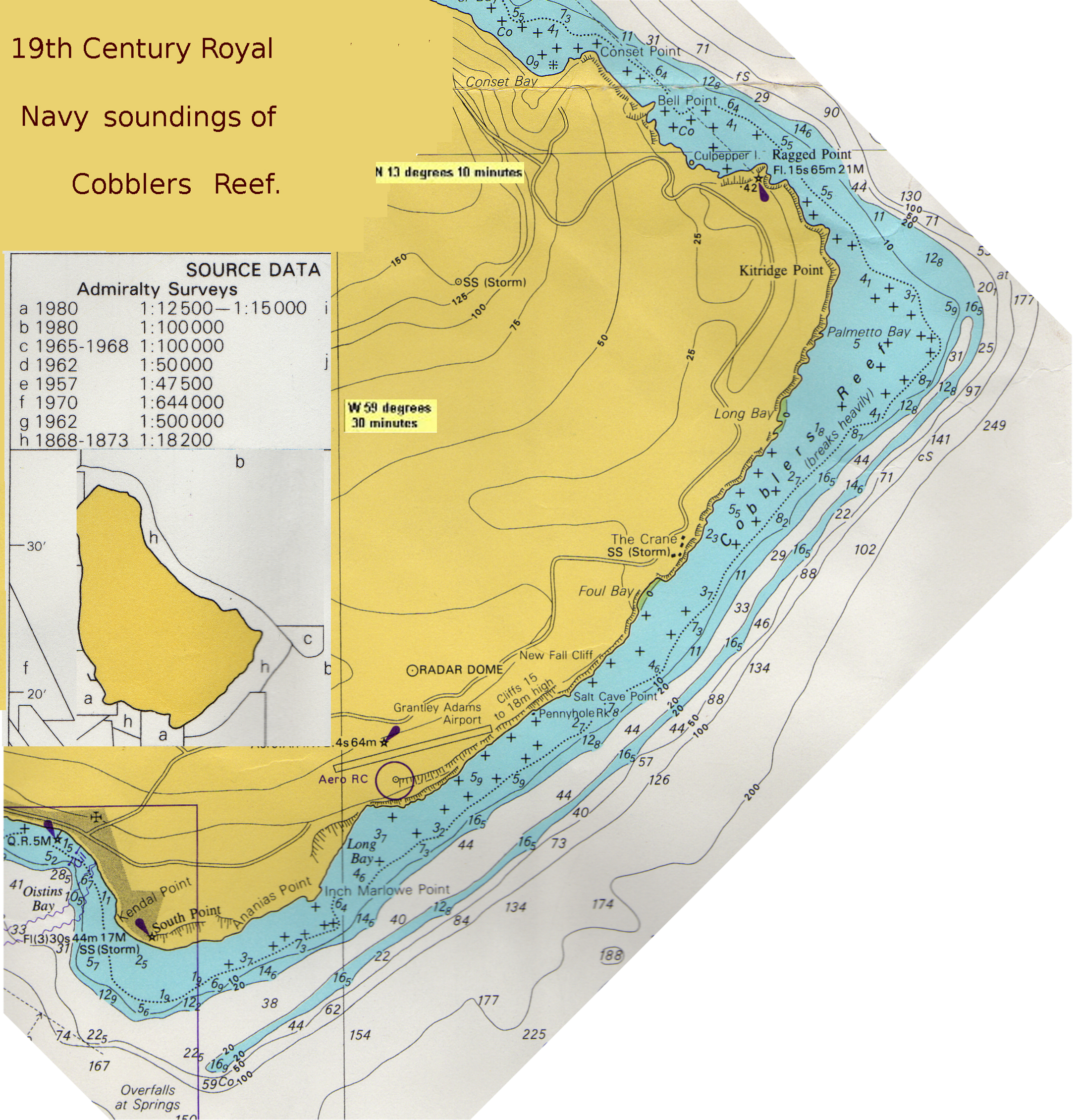 British Admiralty Chart of Cobblers Reef