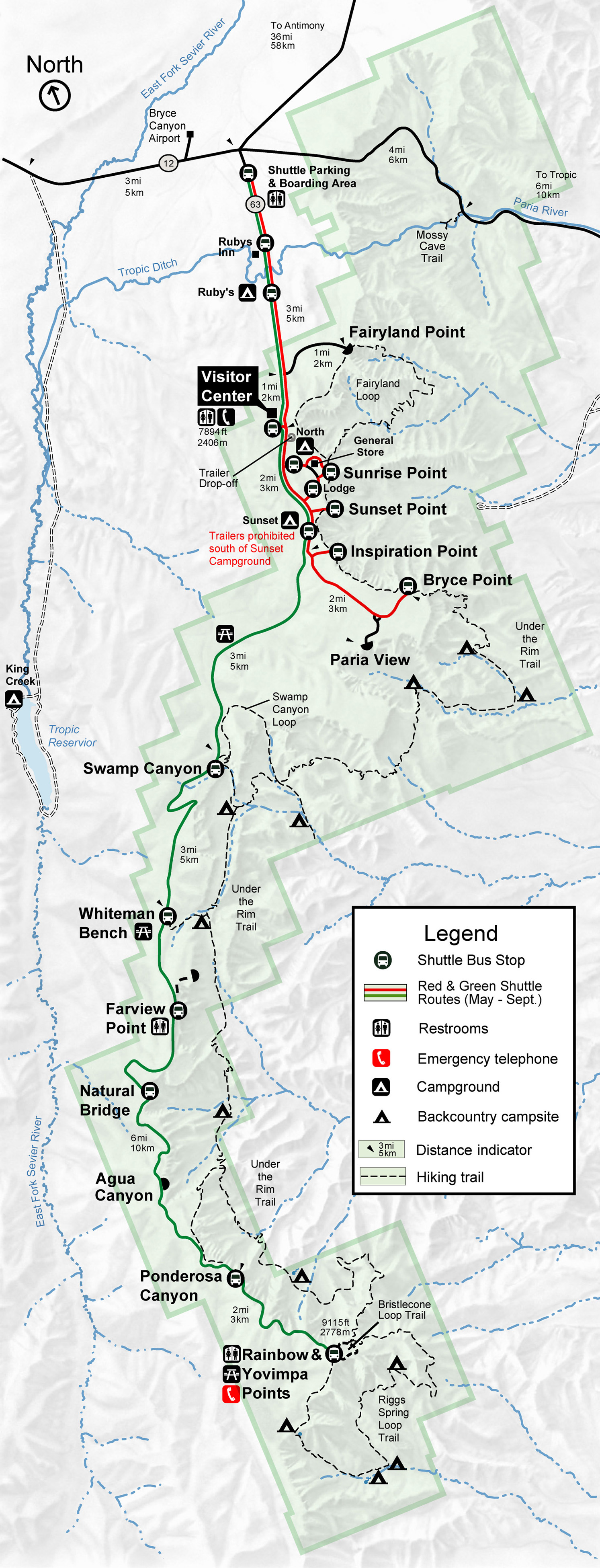 Bryce Canyon road map