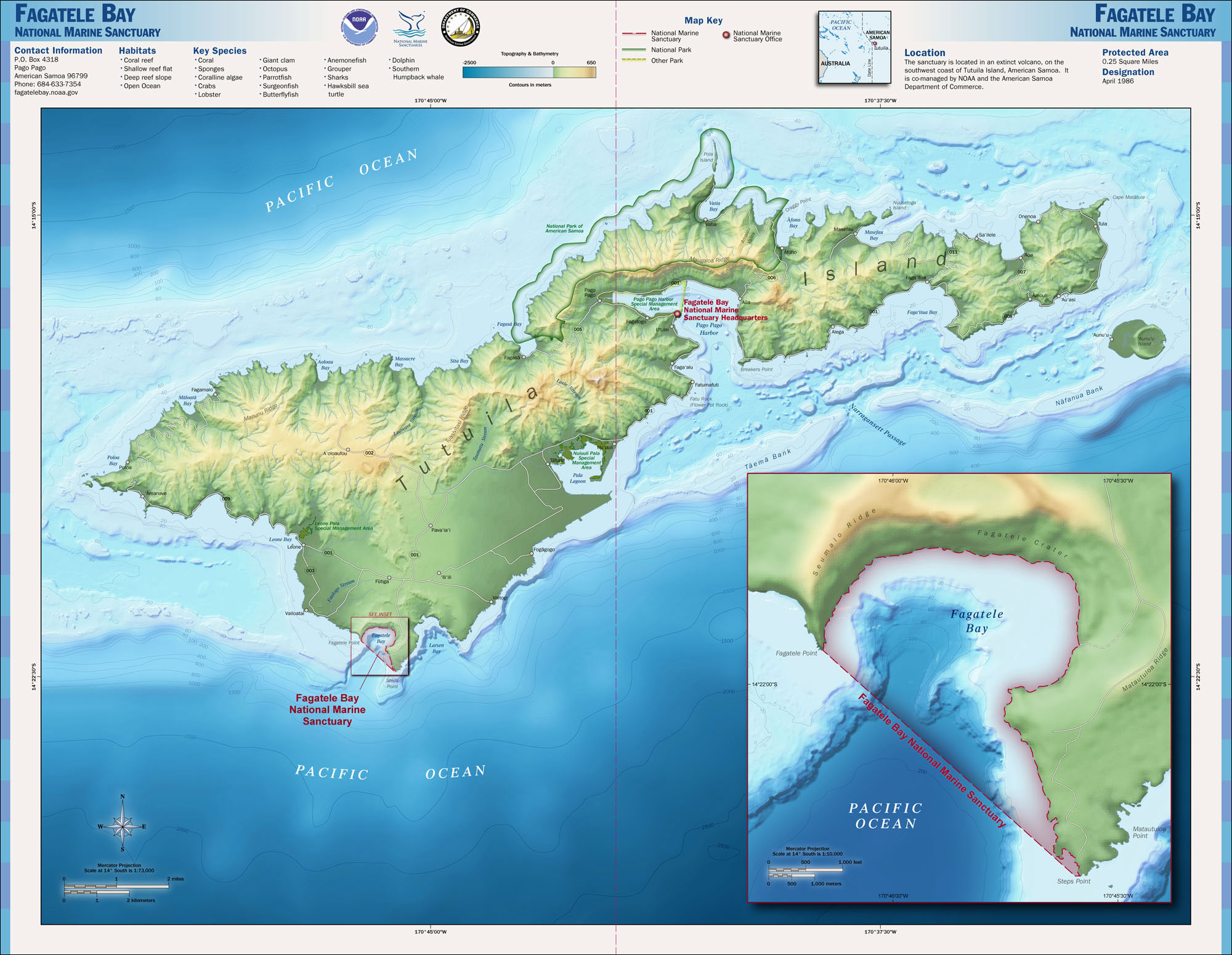 Fagatele Bay NMS map