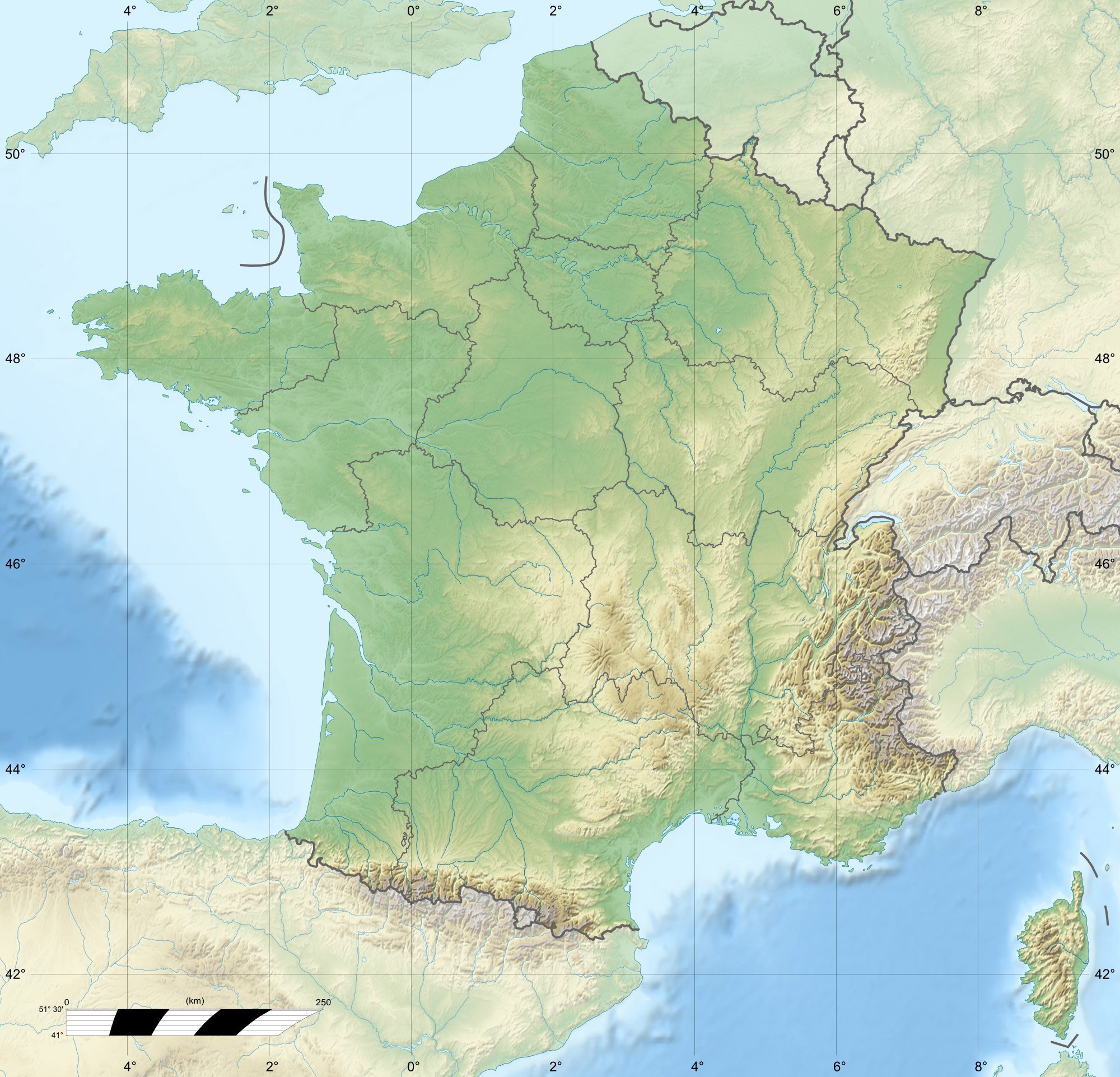 France relief location map