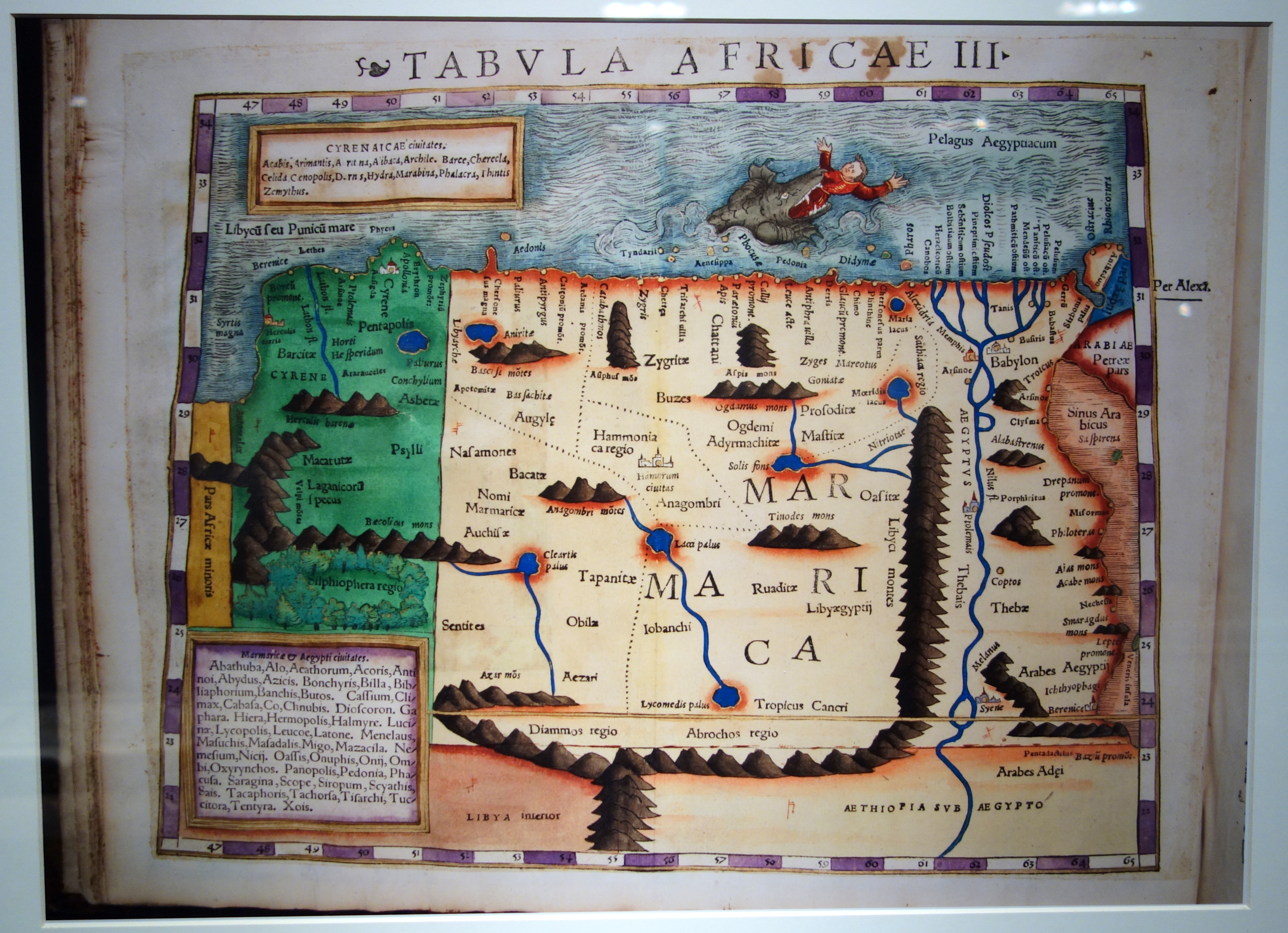 Geographia by Ptolemy, Aphricae Tabula III, 1540 Basel edition - Maps of Africa - Robert C. Williams Paper Museum - DSC00625