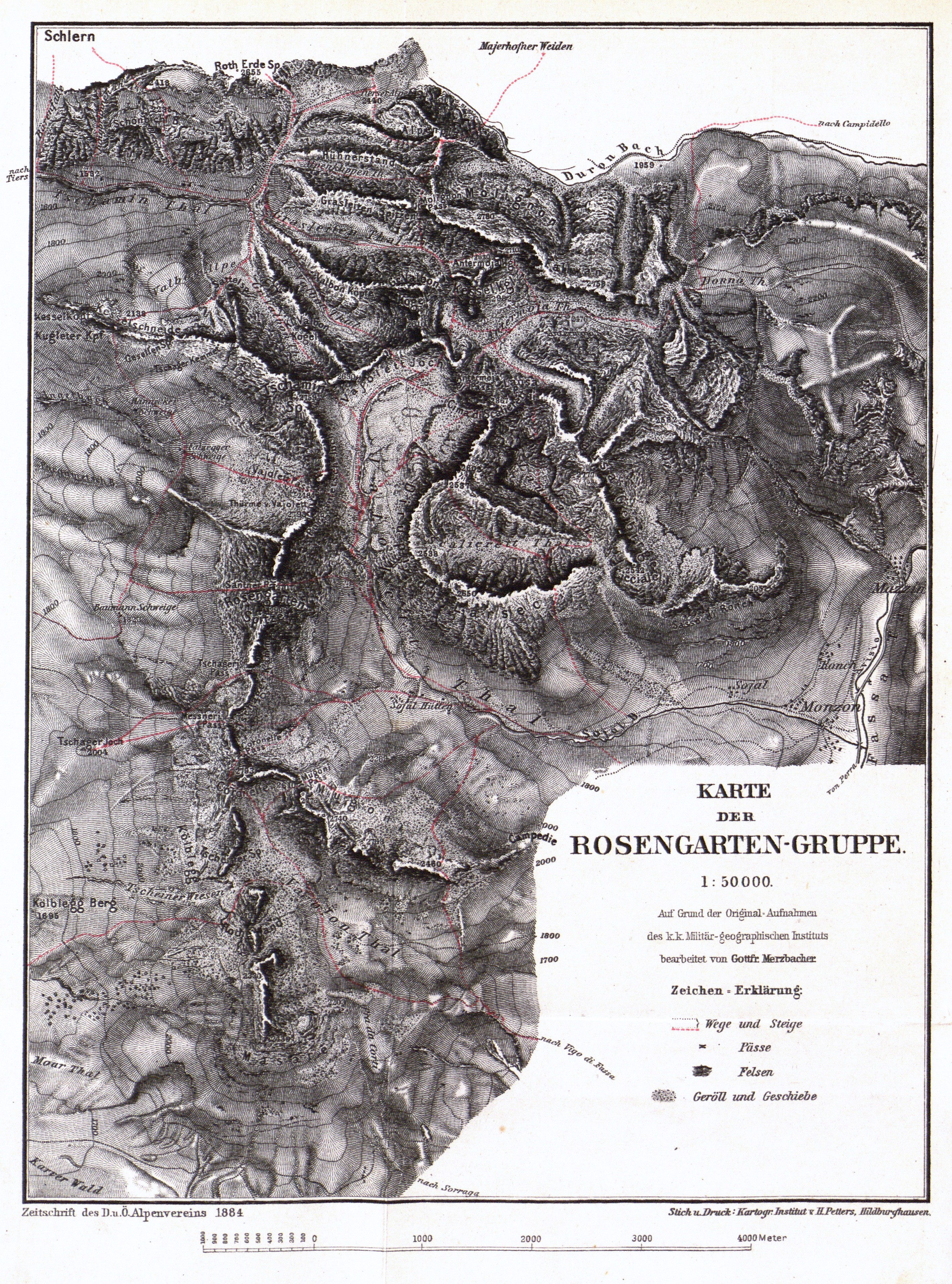 Karte der Rosengartengruppe