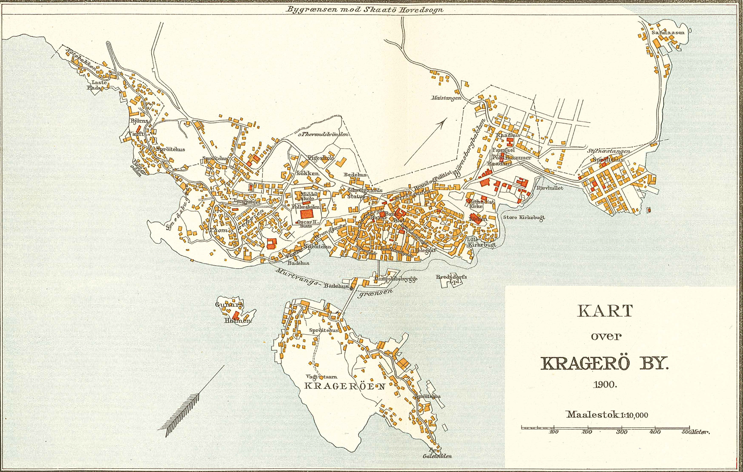 Kragerø map 1900