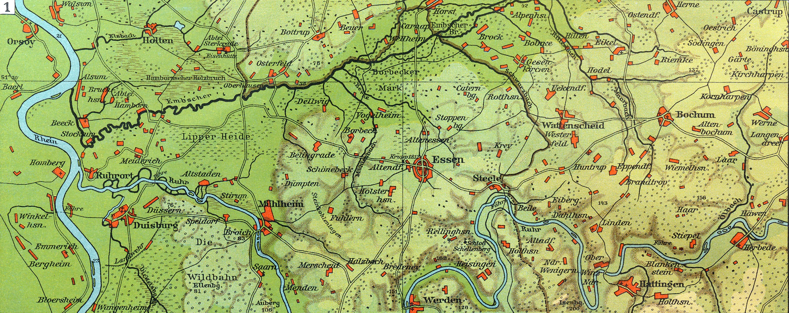 Lange diercke sachsen deutschland ruhrgebiet 1830