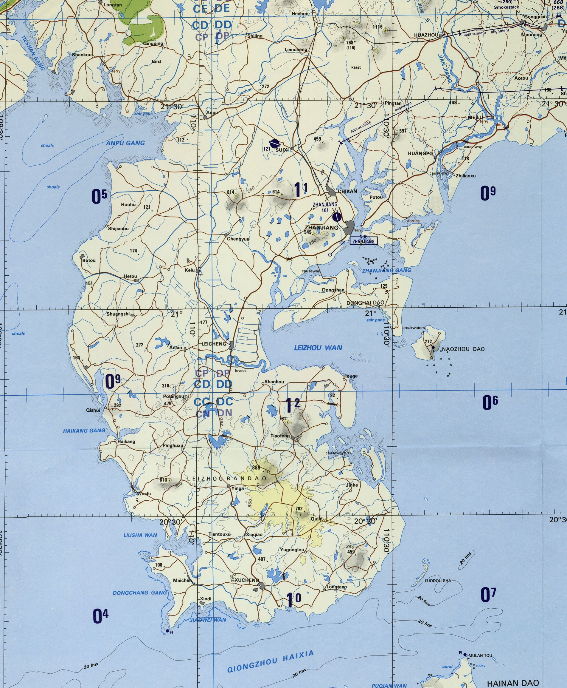 Leizhou Peninsula map - cropped