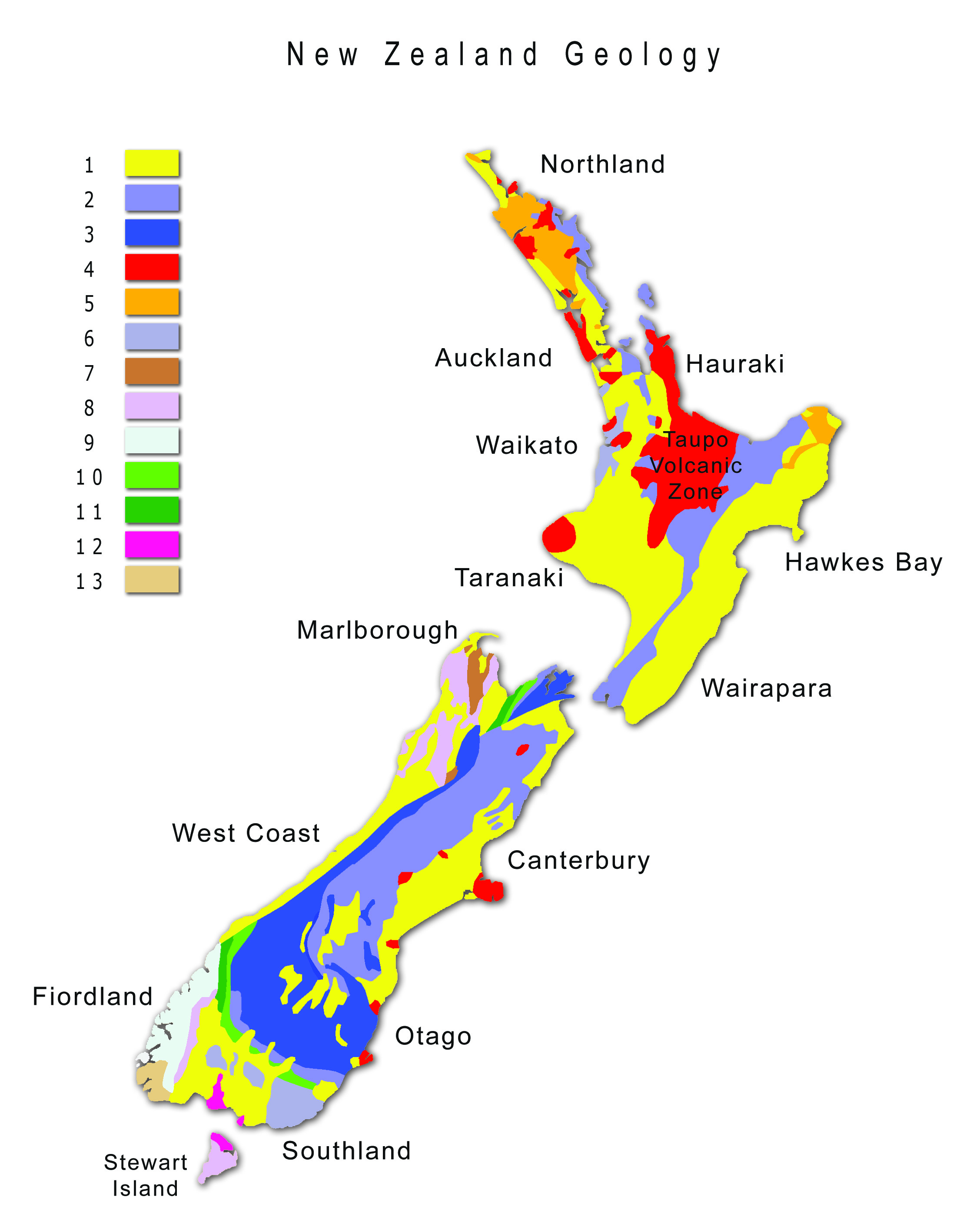 Map New Zealand Geology