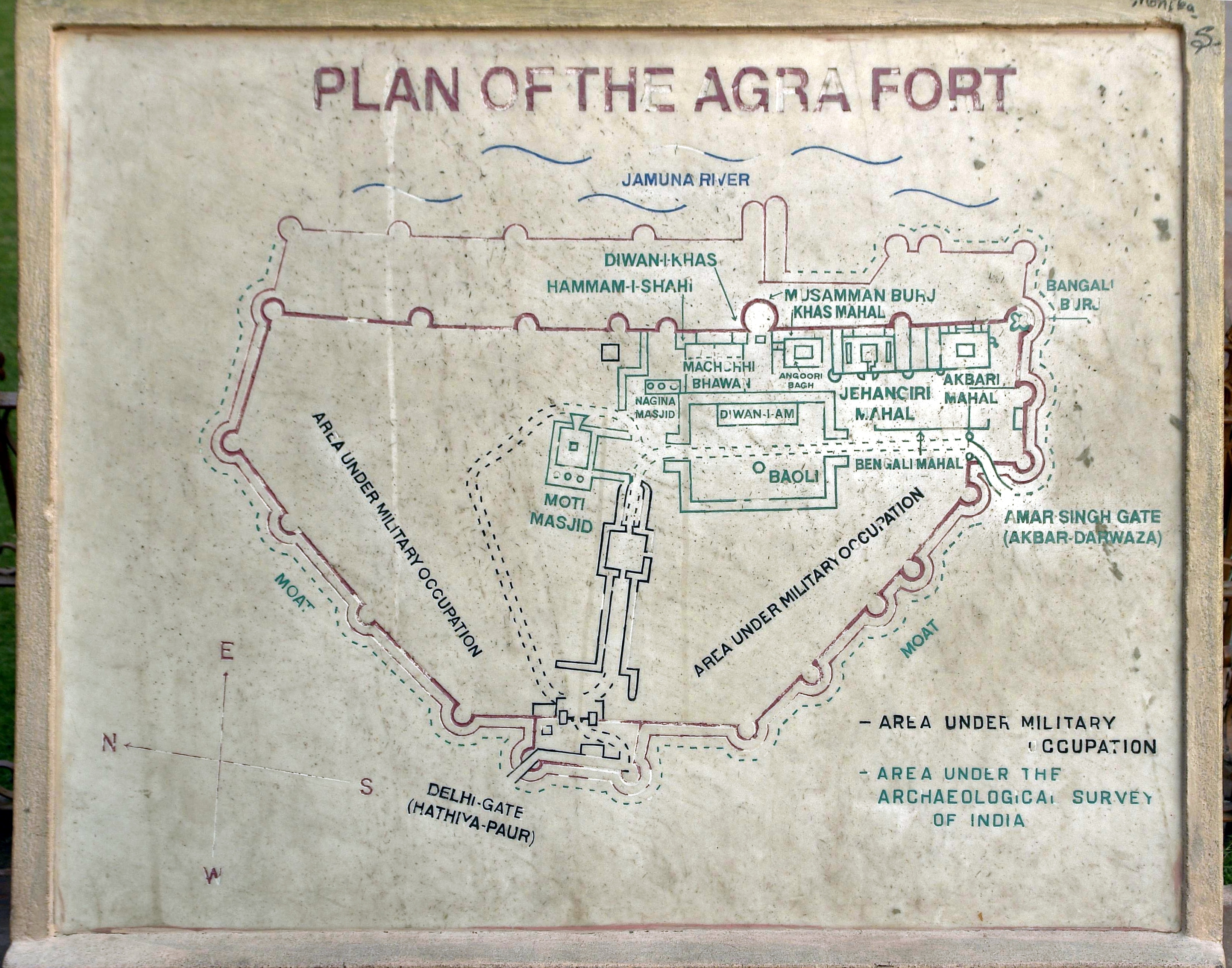 Map of Agra Fort