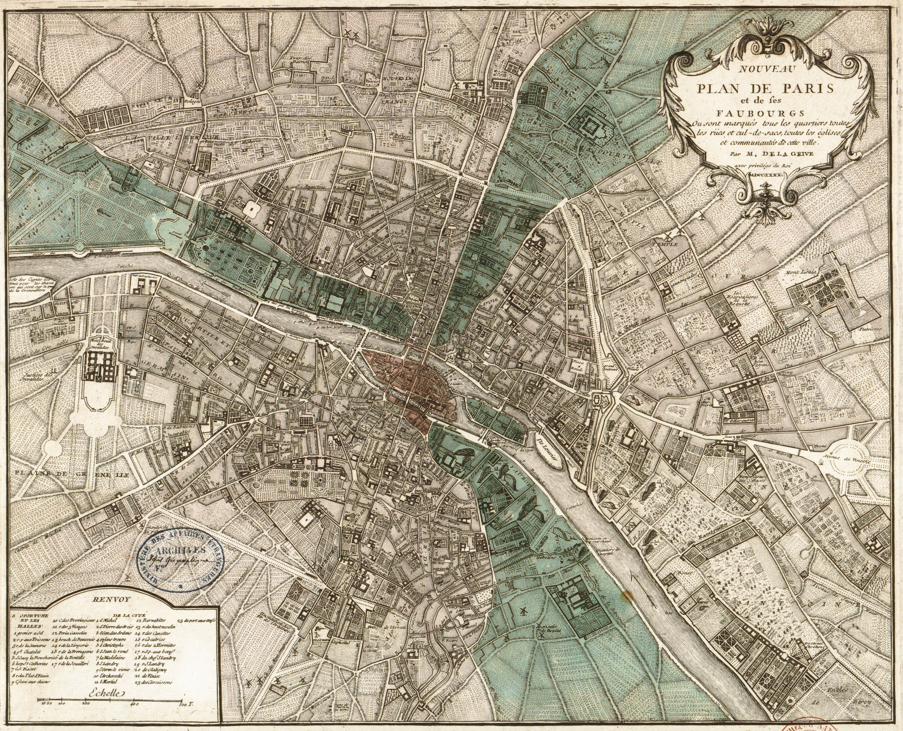 Plan de Paris 1740 BNF07710703