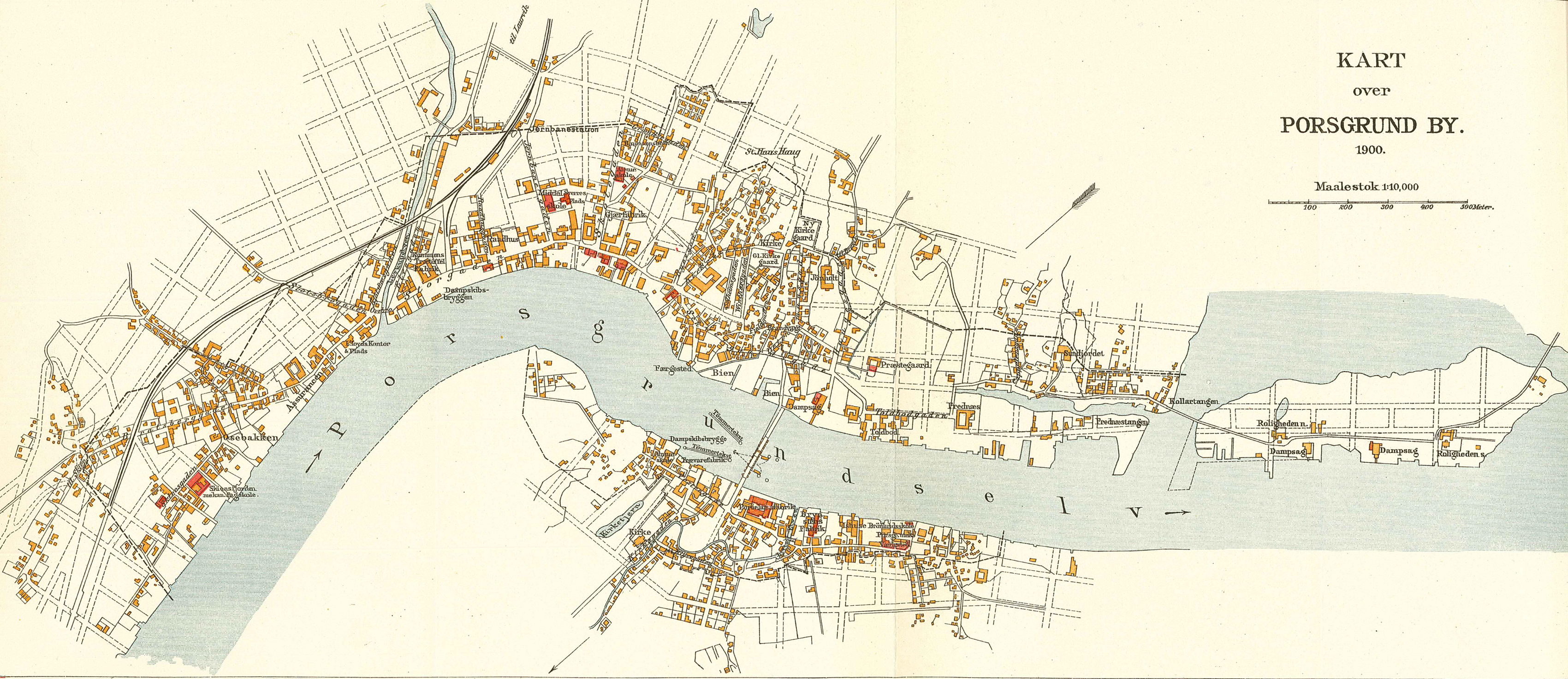 Porsgrunn map 1900