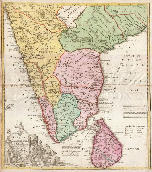 1733 Homann Heirs Map of India - Geographicus - India-homannheirs-1733