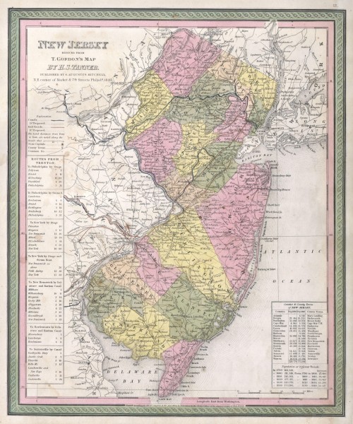 1846 Mitchell - Tanner Map of New Jersey - Geographicus - NewJersey-mitchell-1848