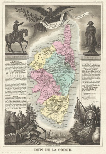 1861 Levasseur Map of Corsica ( La Corse ), France - Geographicus - Corsica-levasseur-1861