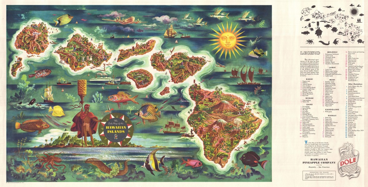 1950 Joseph Feher Dole Map of Hawaii - Geographicus - Hawaii-feher-1950