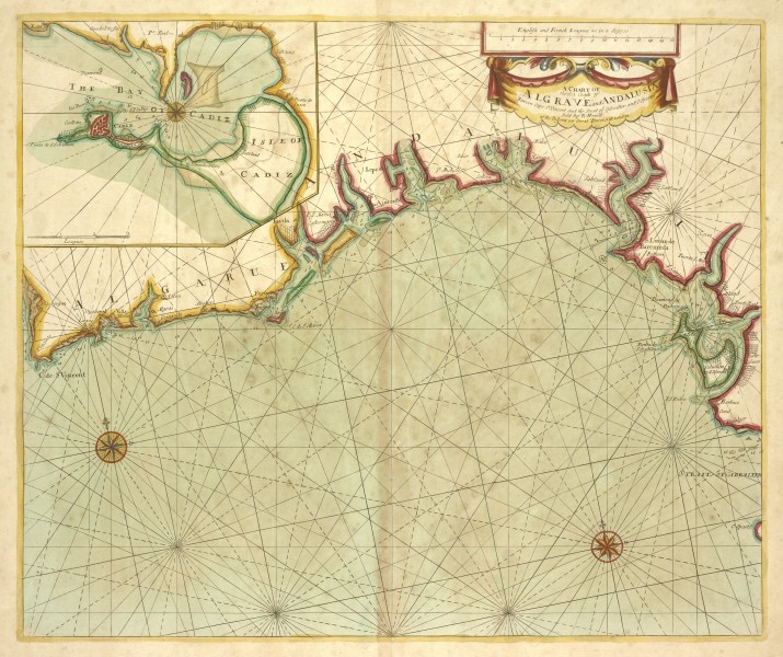 A chart of the sea coasts of ALGRAVE and ANDALUSIA between Cape St. Vincent and the Strait of Gibralter and C. Spartel (NYPL b13909432-1640608)