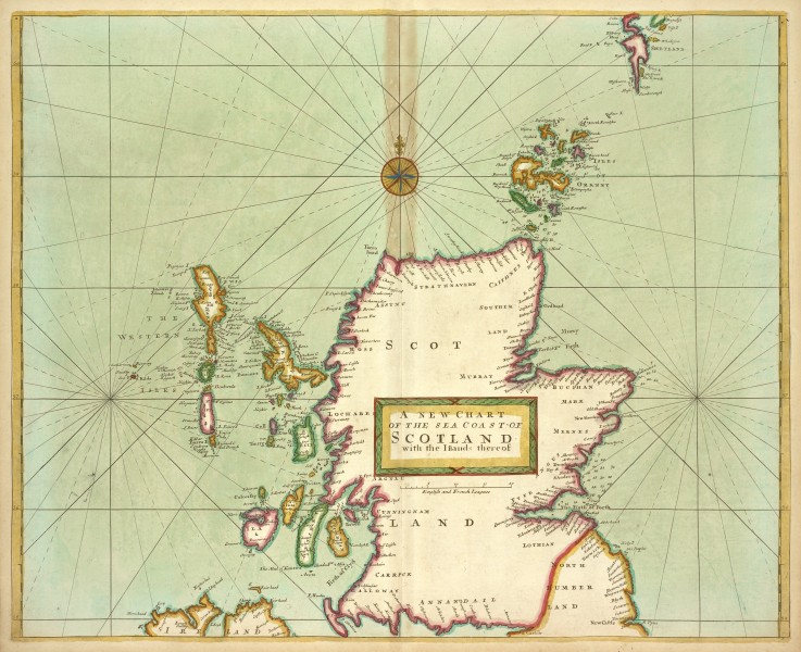 A new chart of the sea coast of SCOTLAND with the Island thereof (NYPL b13909432-1640560)