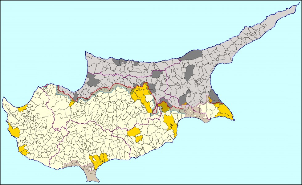 Administrative map of Cyprus