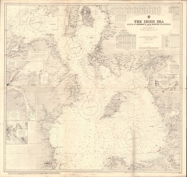 Admiralty Chart No 1825a The Irish Sea, Published 1925