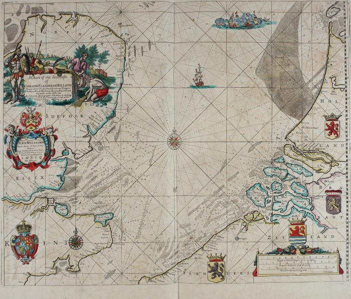 Atlas maritimus, or A book of charts - Describeing the sea coasts capes headlands sands shoals rocks and dangers the bayes roads harbors rivers and ports, in most of the knowne parts of the world. (14773302133)
