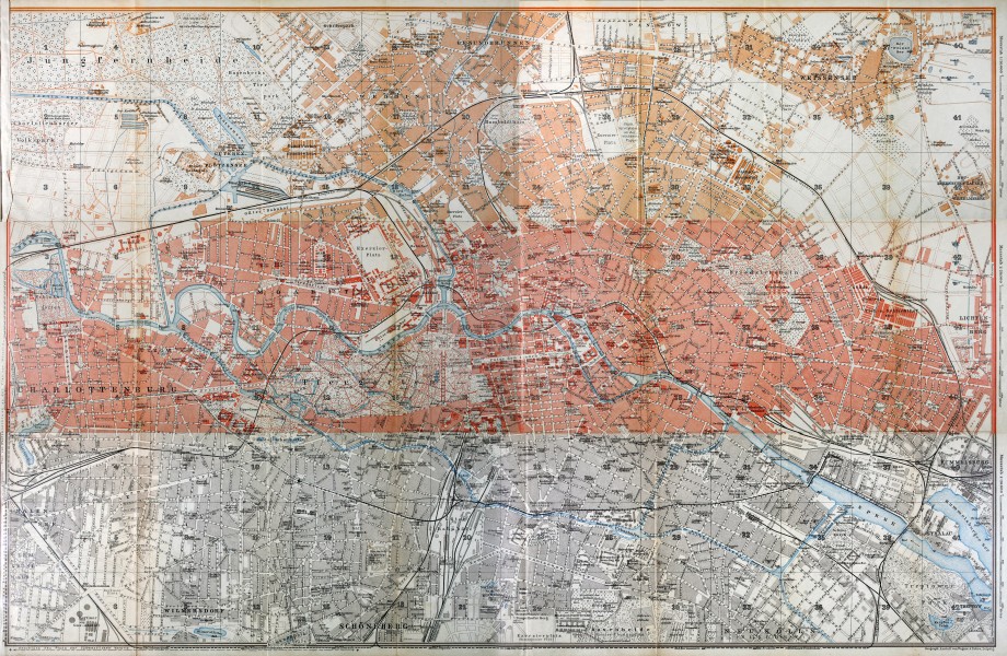 Baedeker, Großer Streifenplan von Berlin, 1914