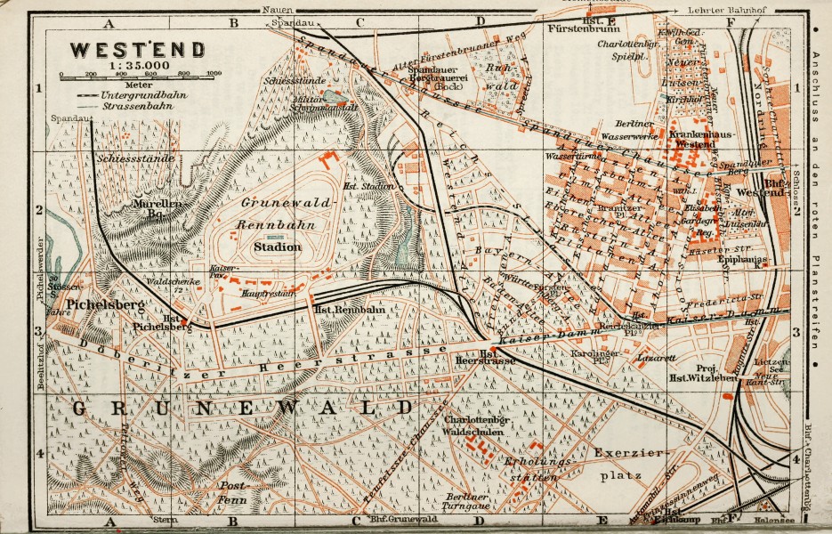 Baedeker, Plan von Westend, 1914