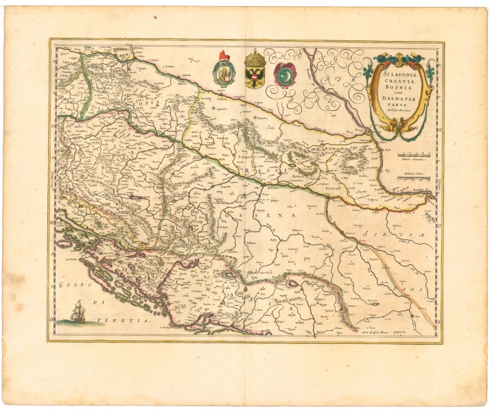 Blaeu 1645 - Sclavonia Croatia Bosnia cum Dalmatiæ parte