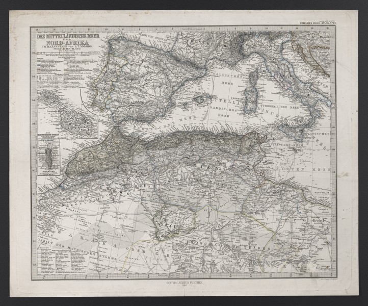 Das Mittelländische Meer Und Nord-Afrika (Westliches Blatt)