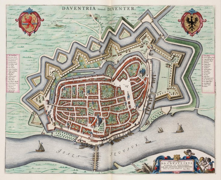 Daventria vernacule Deventer - Map of Deventer (J.Blaeu)