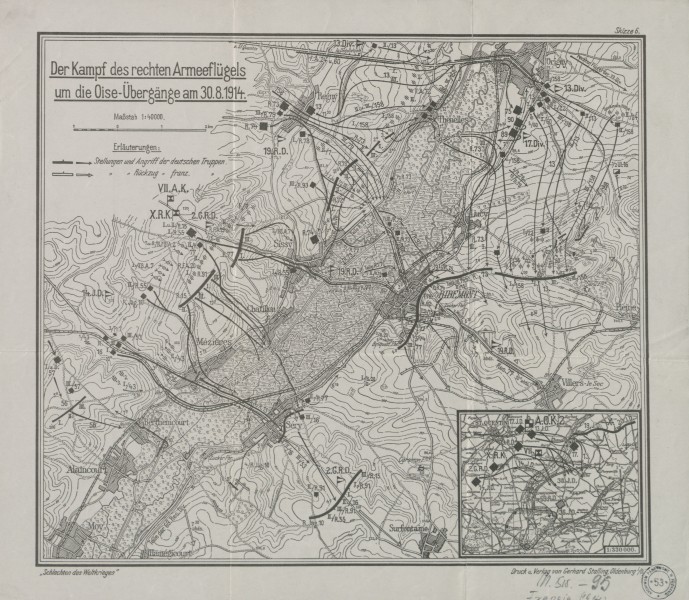 Der Kampf des rechten Armeefhigels um die Oise - Übergänge am 30.8.1914
