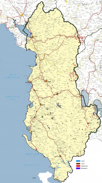 Ethnic map of Albania