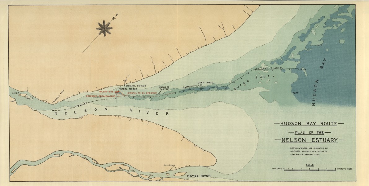 Hudson Bay Route Plan of the Nelson Estuary (1927)