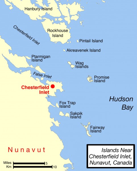 Islands near chesterfield inlet
