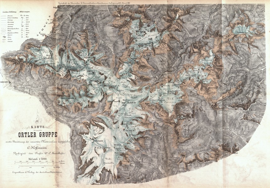 Karte der centralen Ortlergruppe