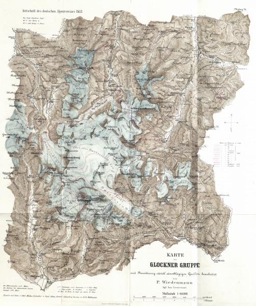Karte der Glocknergruppe 1871