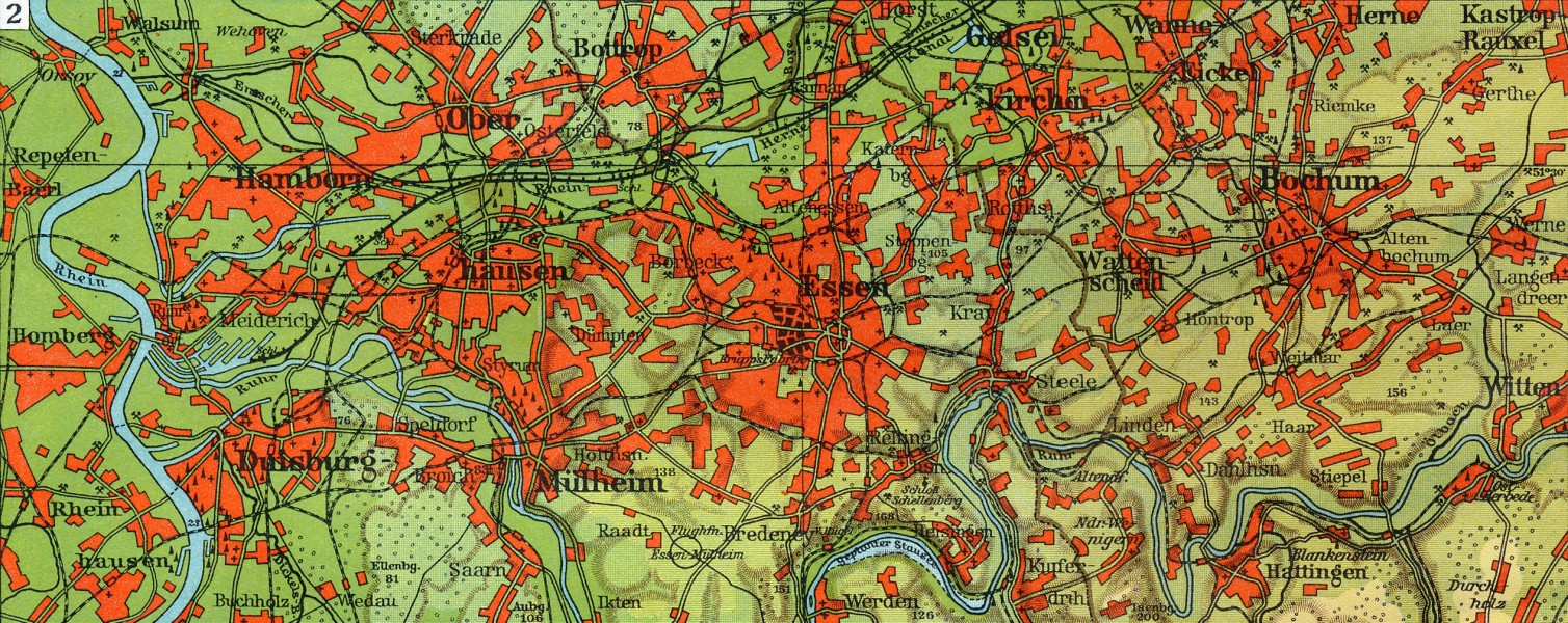 Lange diercke sachsen deutschland ruhrgebiet 1930