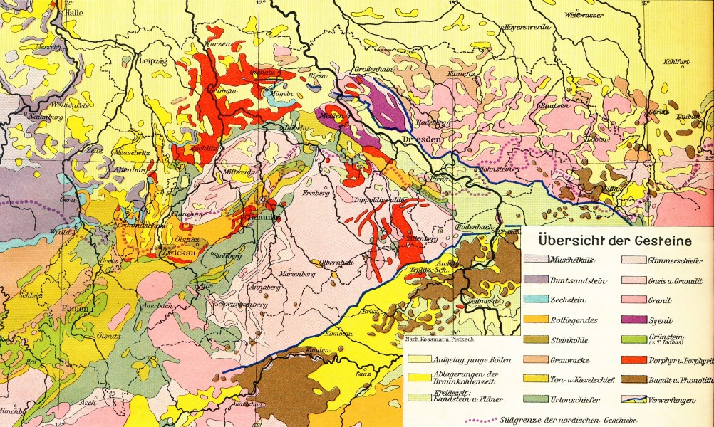 Lange diercke sachsen freistaat sachsen gesteine
