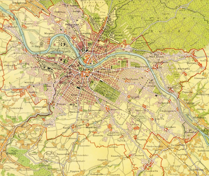 Lange diercke sachsen uebersichtsplan von dresden