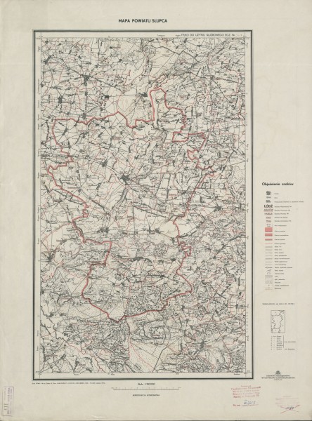 Mapa powiatu Słupca 1957