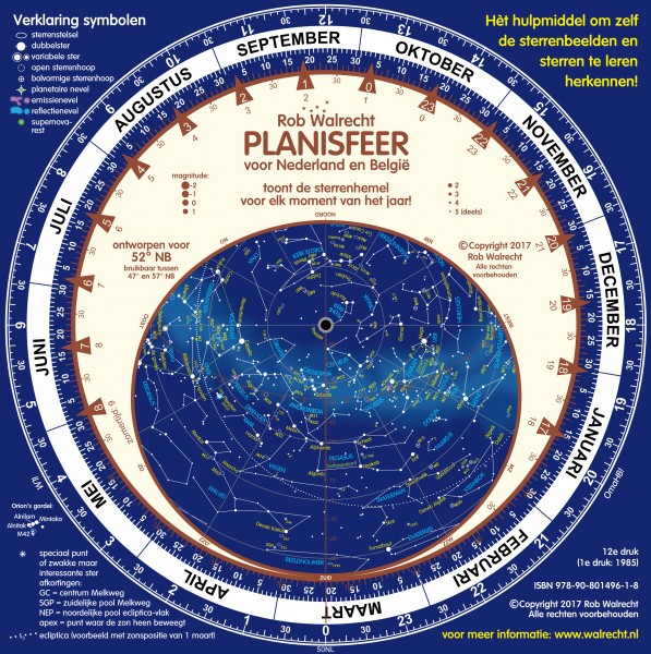 Planisphere PLN-NL, for the Netherlands and Belgium