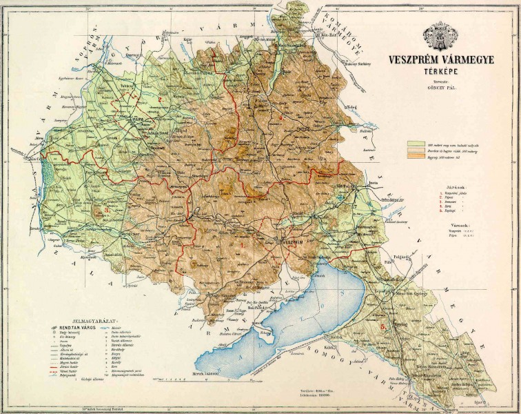 Veszprem county map
