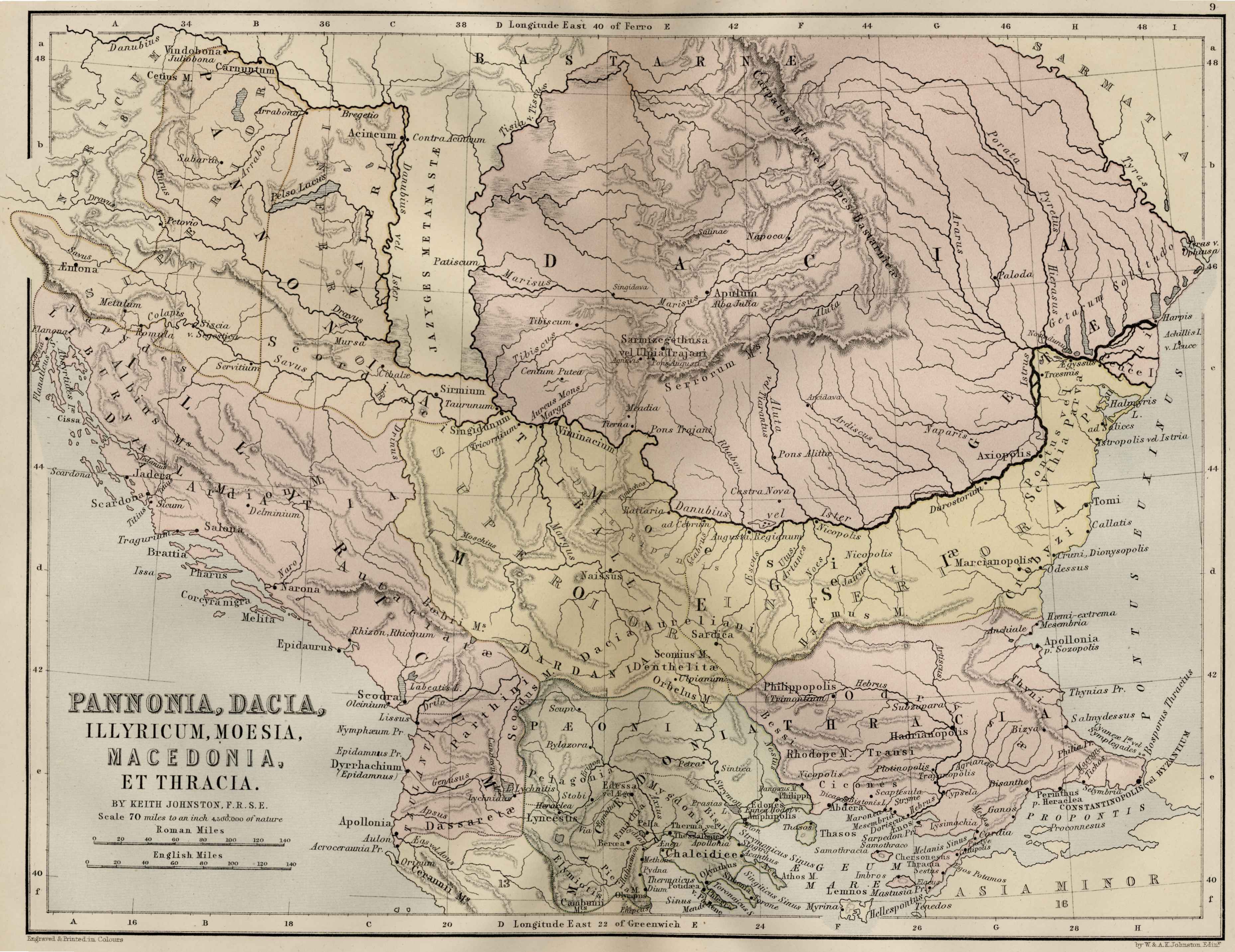 Roman provinces in a 1867 school atlas