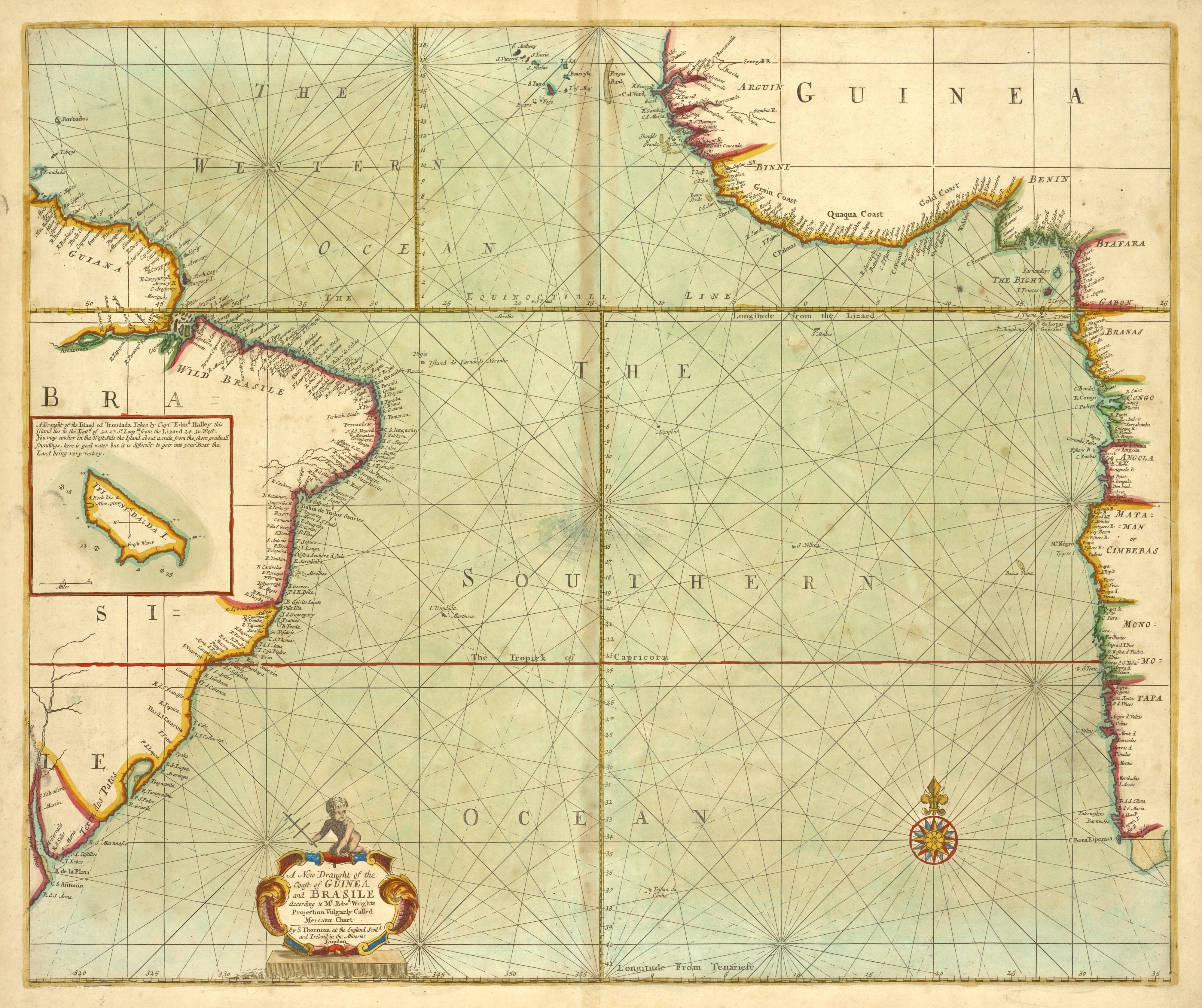 A new draught of the coast of GUINEA and BRASILE (NYPL b13909432-1640612)