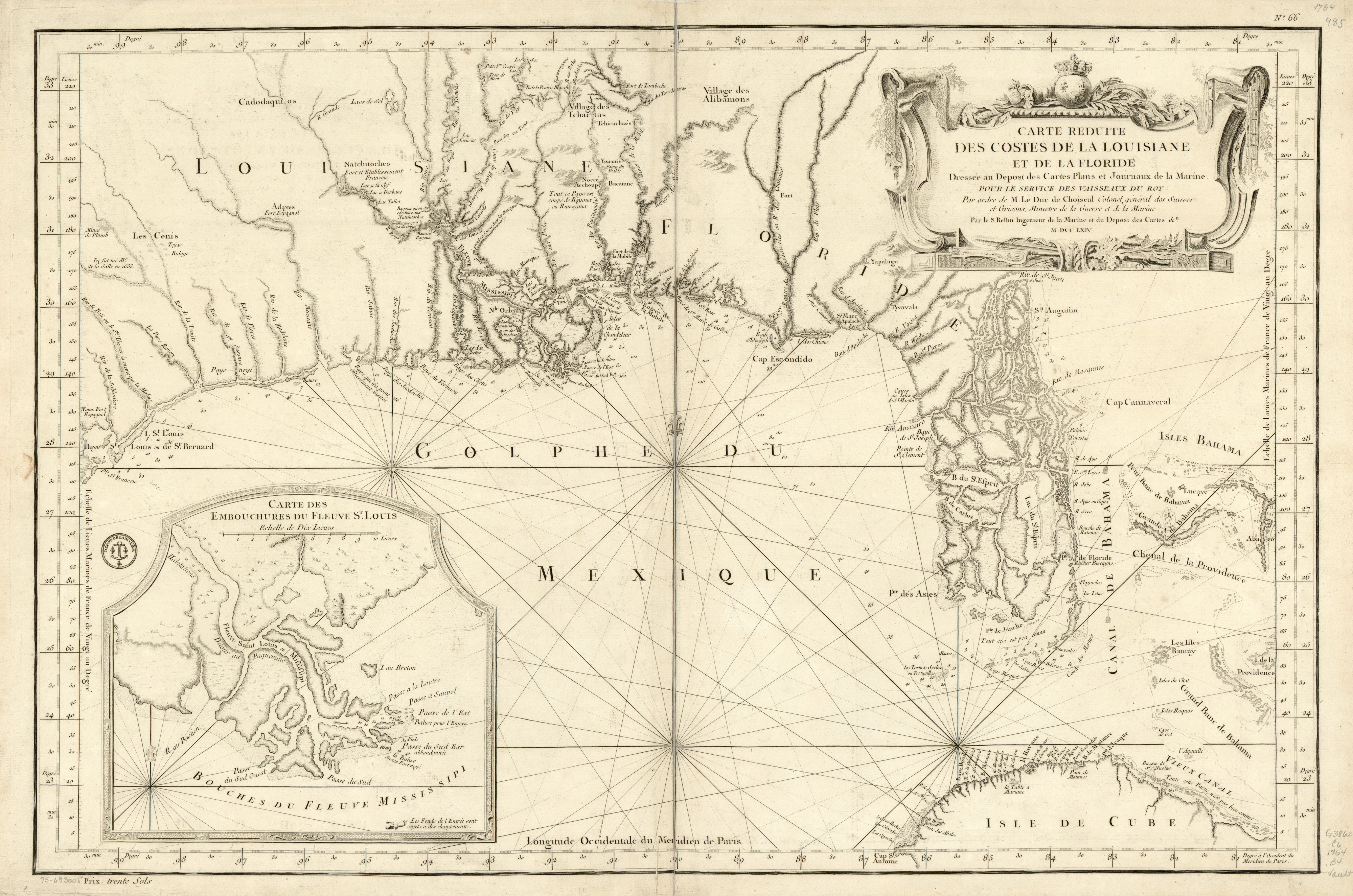 CarteRéduiteDesCostesDeLaLouisianeEtDeLaFloride1764-3