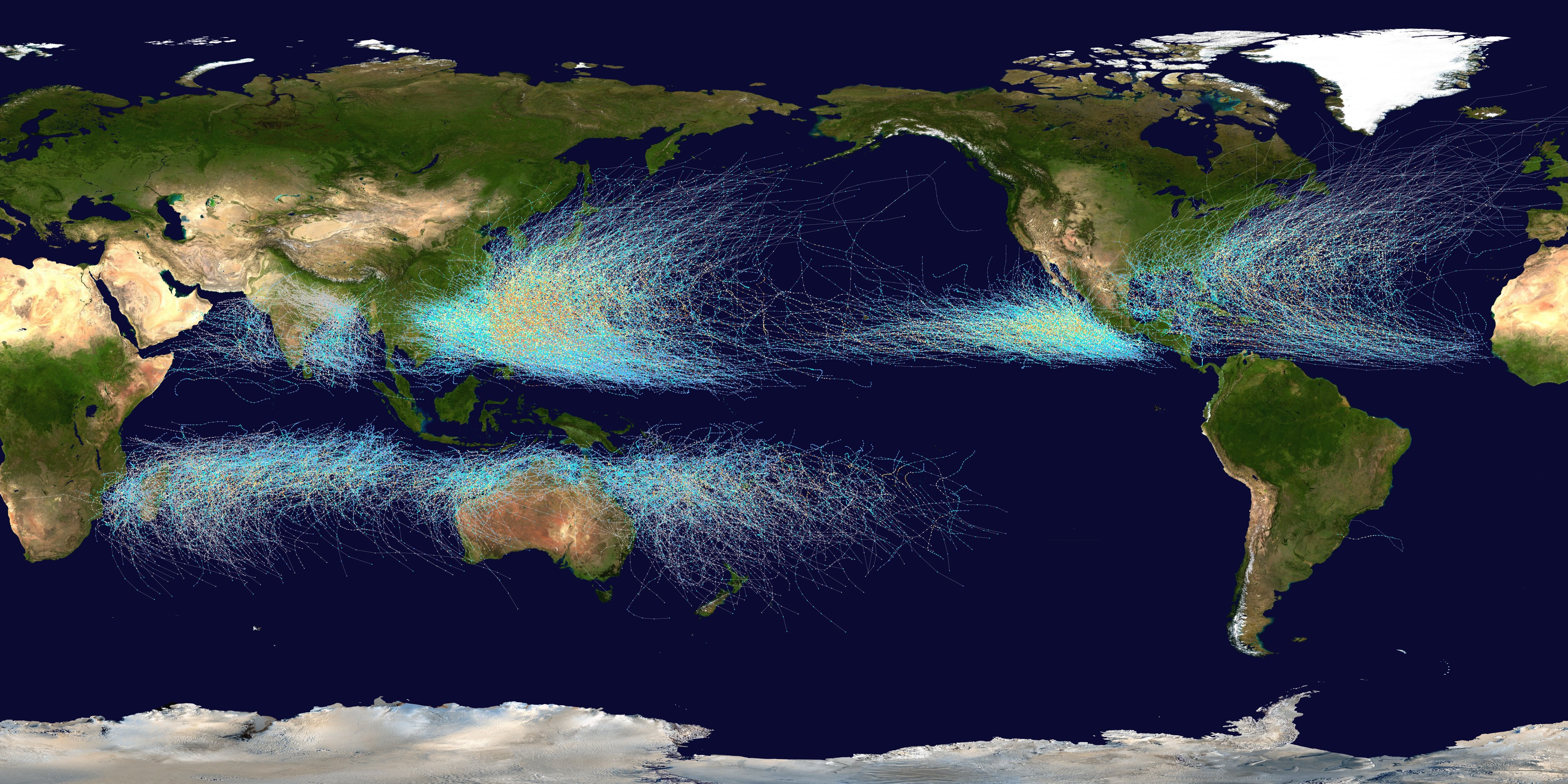 Global tropical cyclone tracks
