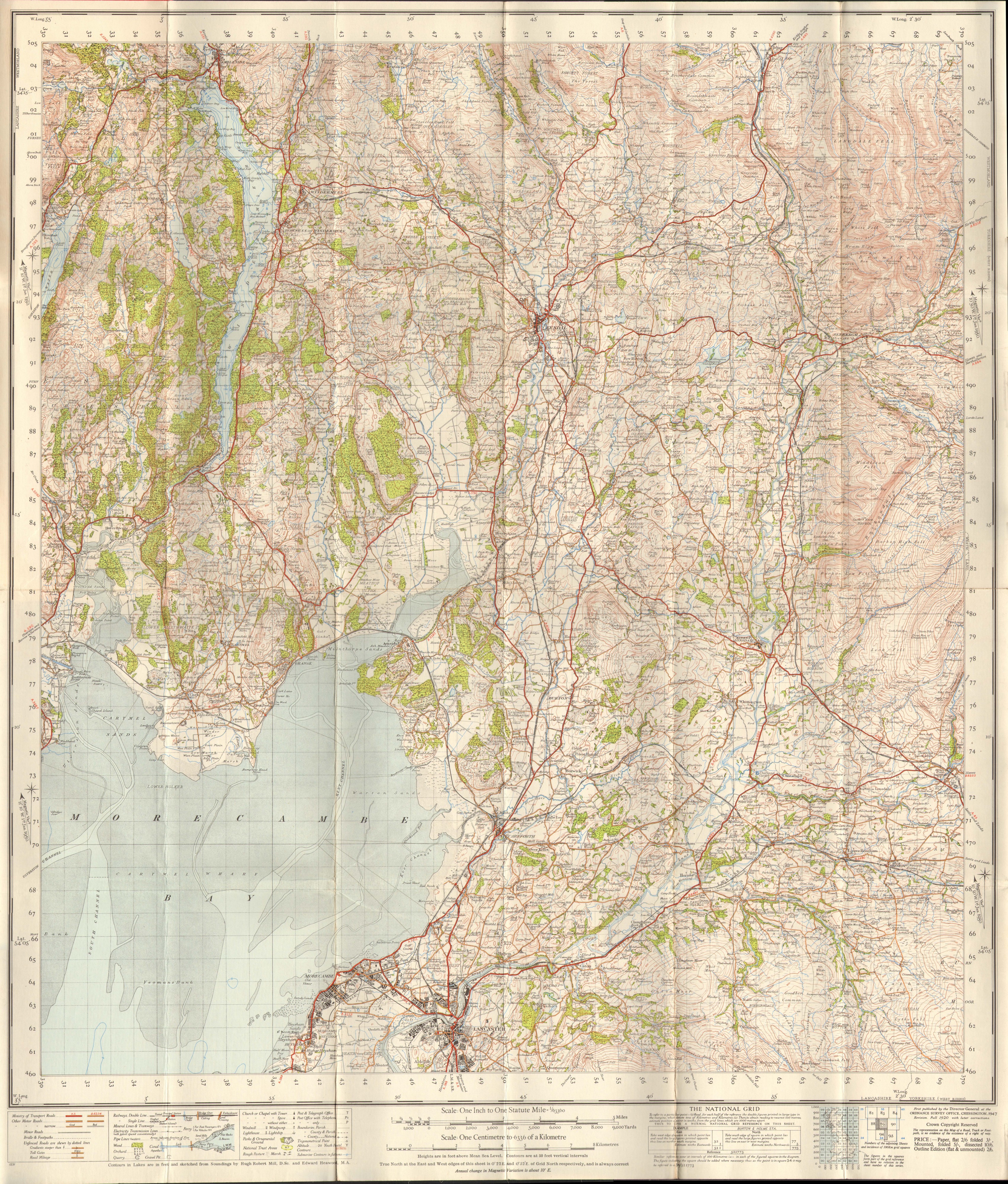Photo of Ordnance Survey One-Inch sheet 89 Lancaster and Kendal ...